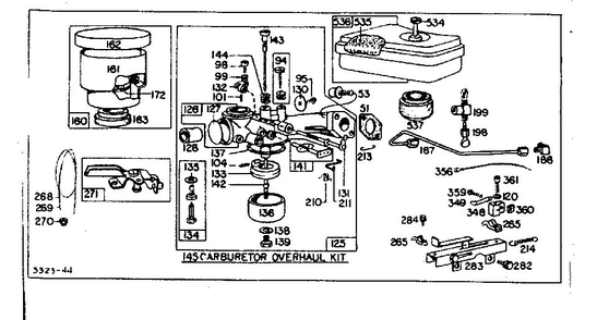 Carburetor Assembly - Choke-A-Matic Diagram and Parts List for 61700-61797 907500 - 907561 Briggs and Stratton Engine